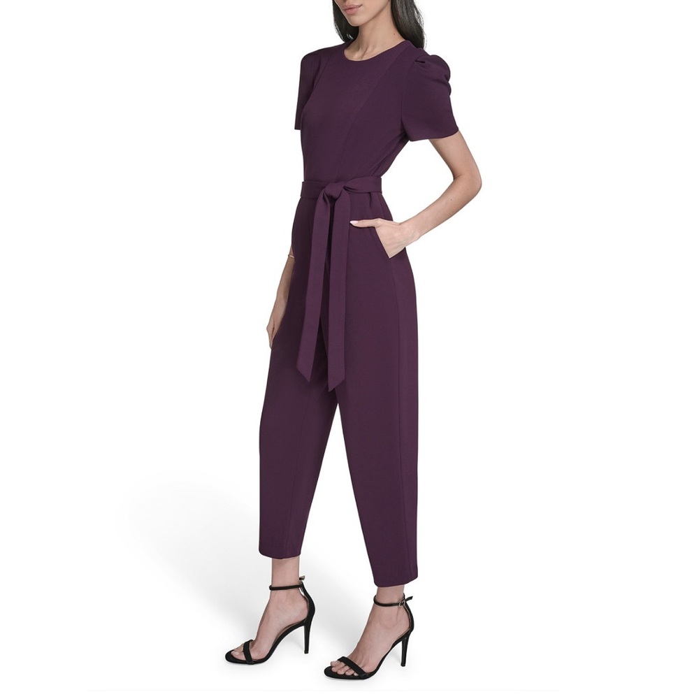 Calvin Klein Women's Puff Sleeve Jumpsuit Color Aubergine new size 10